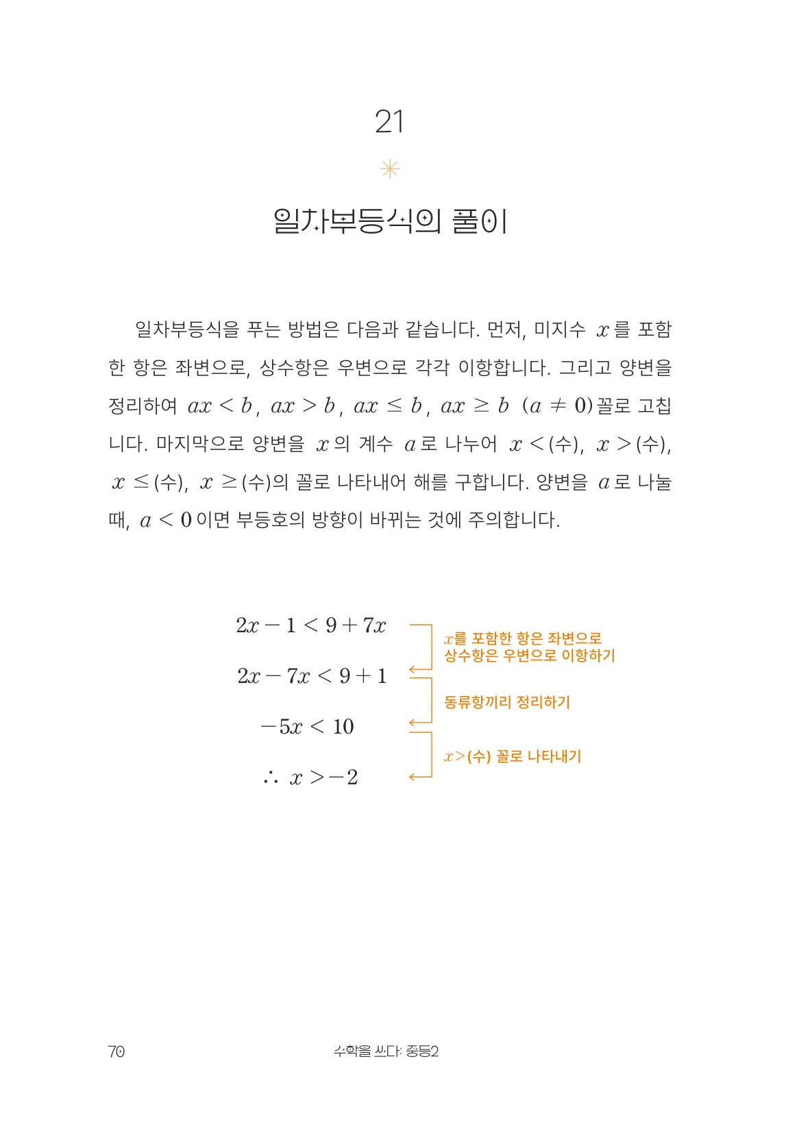 일차부등식의 풀이 개념 원문 페이지